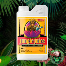 Foto botella blanca 1 litro con etiqueta amarilla Jungle Juice Micro
