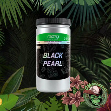 Envase gris 1kg con etiqueta verde y negra de Black Pearl de Grotek