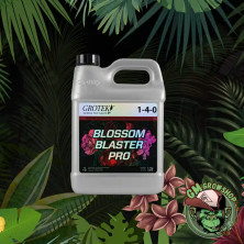 Garrafa gris 1l con etiqueta negra y roja de Blossom Blaster Pro de Grotek