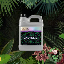 Garrafa gris 1l con etiqueta negra de pro silic de grotek