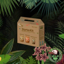 Foto de la caja marrón del bio starter kit de greenhouse feeding