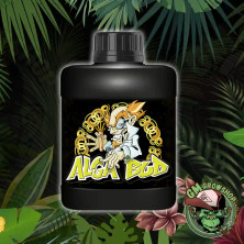 Botella negra 1l con etiqueta amarilla de Alga Bud de THC Nutrients