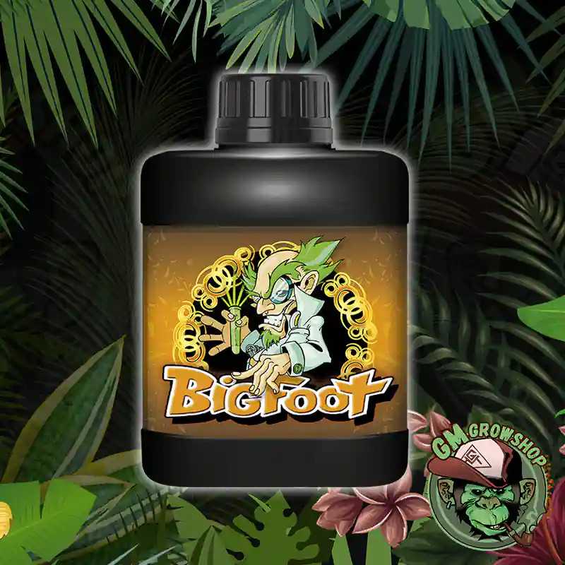 Botella negra 1l con etiqueta amarilla de Big Foot de THC Nutrients