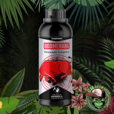Foto de botella negra con etiqueta roja 1l de Boomerang de Cannaboom