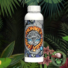 Botella blanca con etiqueta gris y naranja 1l de monkey aktivator de monkey soil
