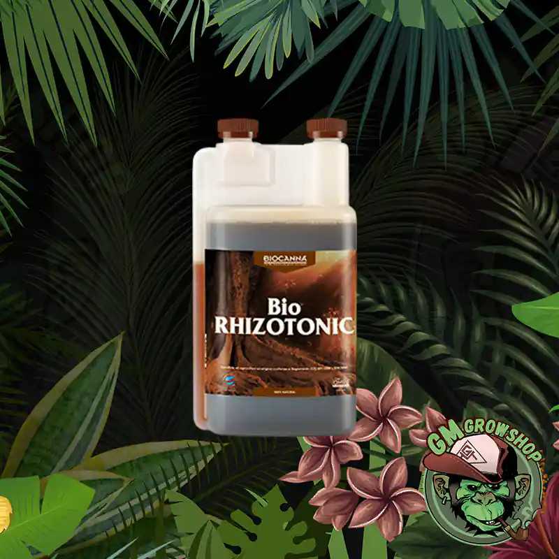 Garrafa marrón con etiqueta marrón 1l de BioCanna Rhizotonic de Canna