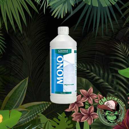 Foto de botella blanca con etiqueta azul 1l de Mono Trace Mix de Canna