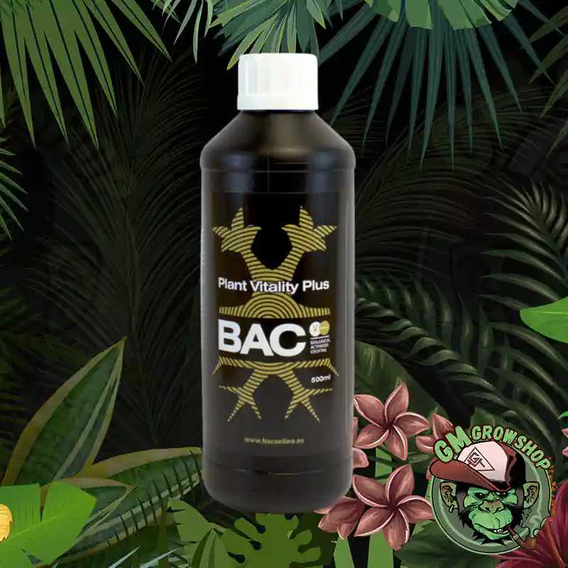 Foto de botella negra etiqueta verde 500ml de Plant Vitality Plus de Bac