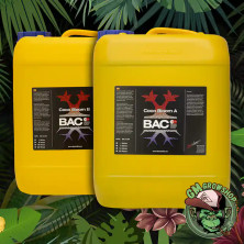 Foto botellas amarillas con etiqueta negra 10l de Coco Bloom A y B de Bac