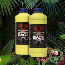 Foto botellas amarillas con etiqueta negra 1l de Coco Grow A+B de Bac
