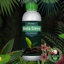 Botella blanca de 1L con etiqueta verde de Beta Crece