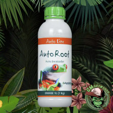 Bote blanco 1l con etiqueta blanca y naranja de Auto Root de Agrobeta