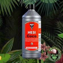 Foto botella gris 1l con etiqueta naranja de hesi coco