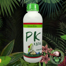 Botella blanca 1l con etiqueta blanca y verde de pk 13-14 de agrobeta