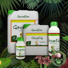 Foto de todos los formatos de envase de GrowUp Green Line de agrobeta