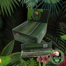 Foto con fondo selva de nuestro librito de papel GM y su correspondiente formato caja de 50 libritos